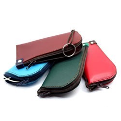 Porte-clés à zip long en cuir | Mirly Maroquinerie - France