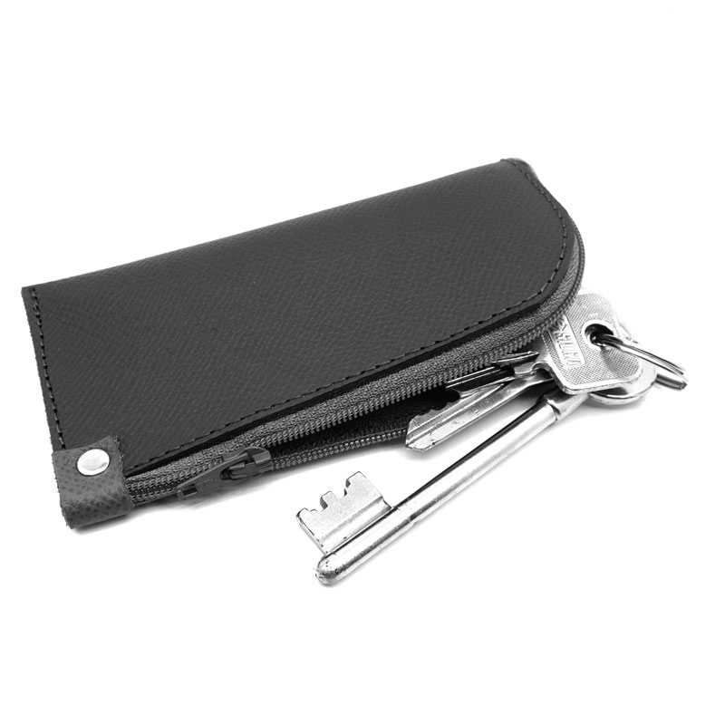 image description porte-clés zip grand cuir